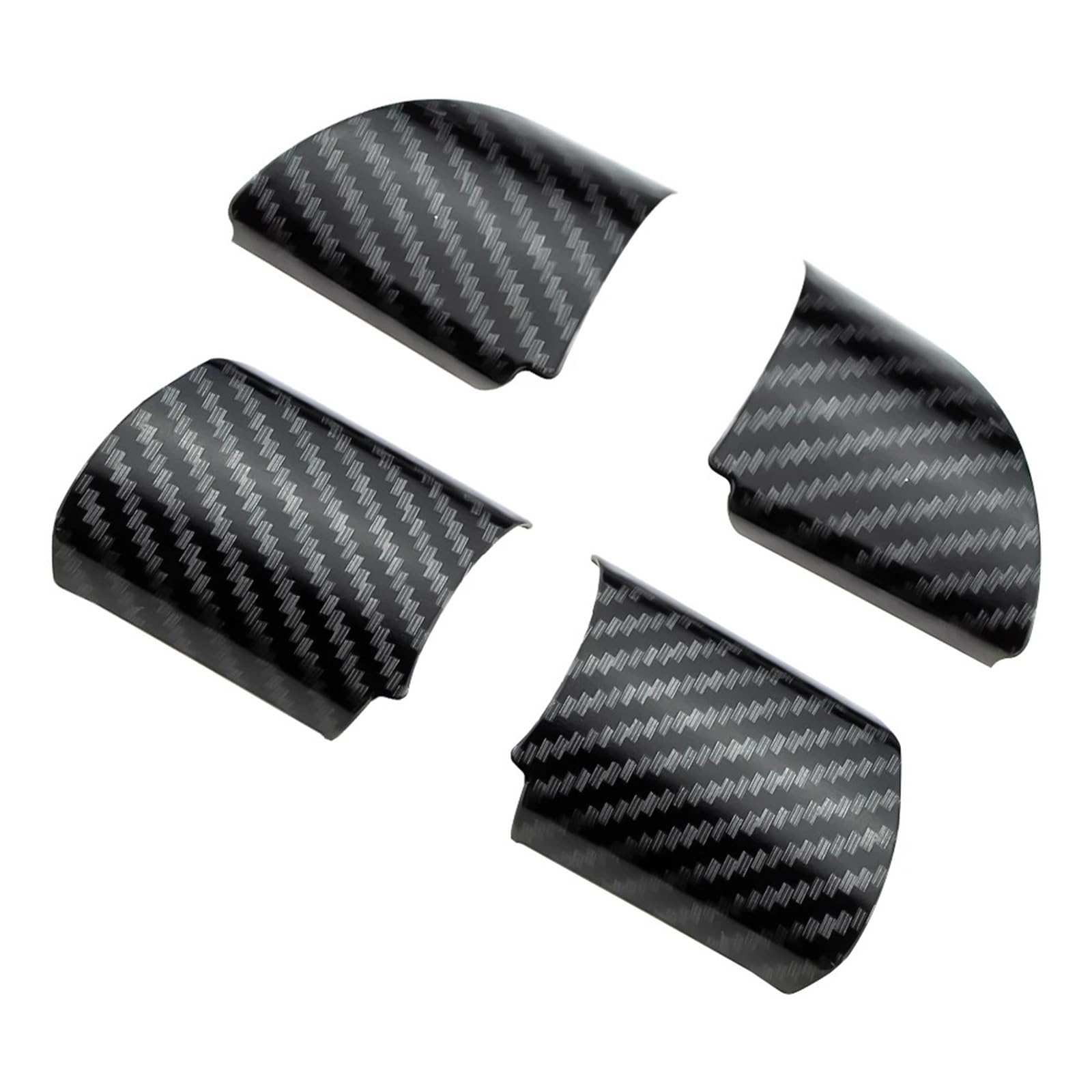 For, for Ford, For, for Focus, 2 MK2 2005-2011, Carbon Fiber Car Accessories Steering Wheel Buttons Panel Cover Trim Sticker Wheel Centre Emblem Accessory(4Pcs Style)