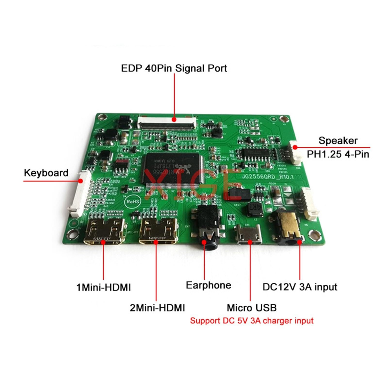 For N156HME N156HMA N156HRA LP156WFG 1920 * 1080 15,6 "2Mini-HDMI Monitor EDP 40 Pin 2K Kit De Placa Controladora De Unidad Accesorios(N156HMA-EA1)