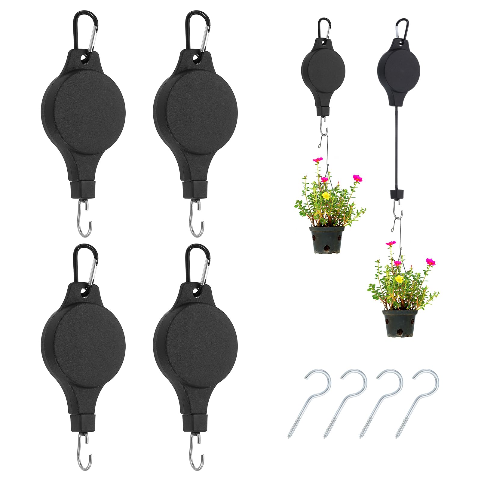Pots et mangeoires stables avec ce crochet rétractable PATIKIL noir