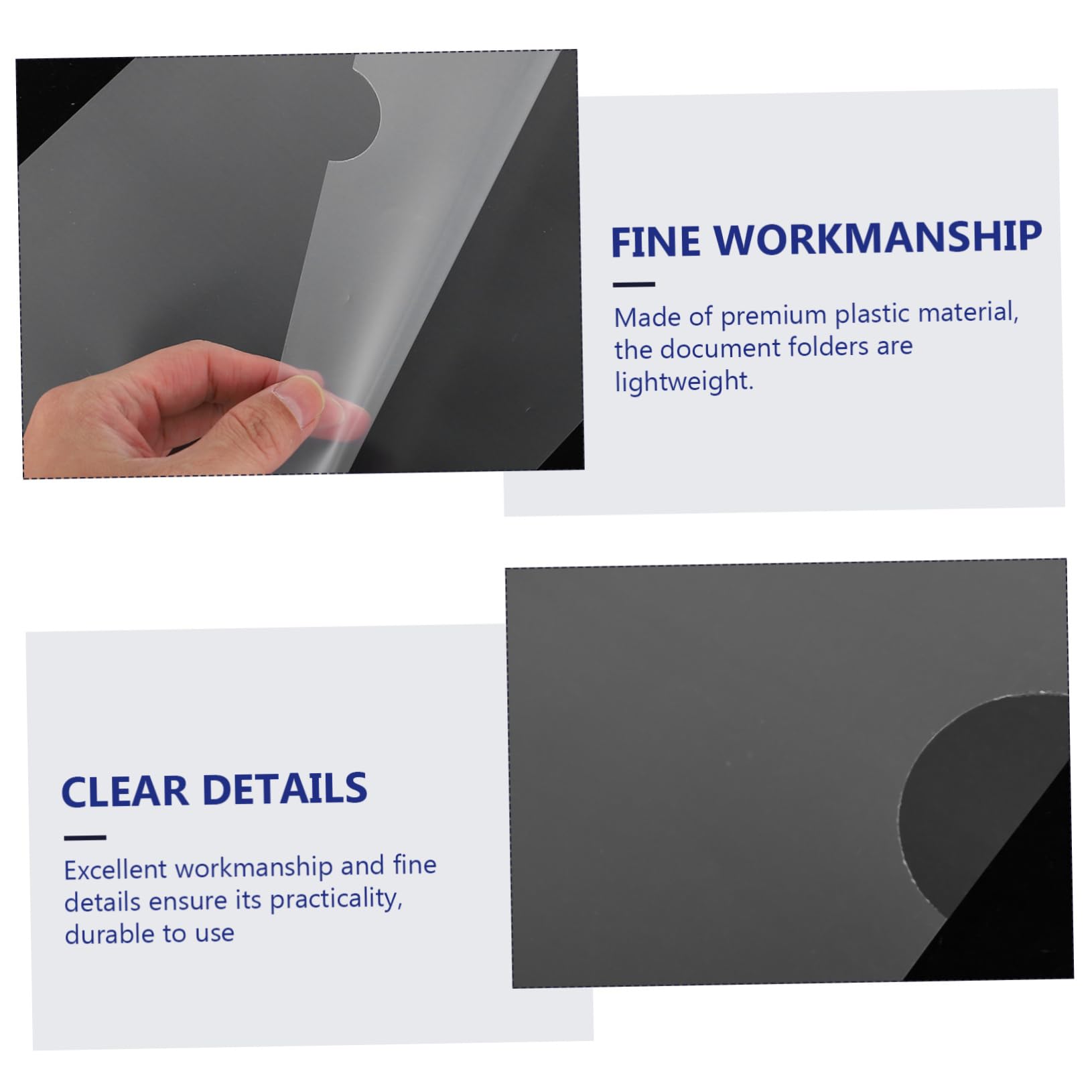 jojofuny 100 Pièces Dossiers Plastique Transparent Forme Organisateurs de Documents Rangement pour Étudiants