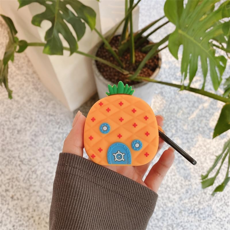 Image of Valente Silicone Case Cover for Samsung Galaxy Buds FE (2023), Buds 2 Pro (2022), Buds 2 (2021), Buds Pro (2021), and Buds Live (2020) (Spongebob's House)