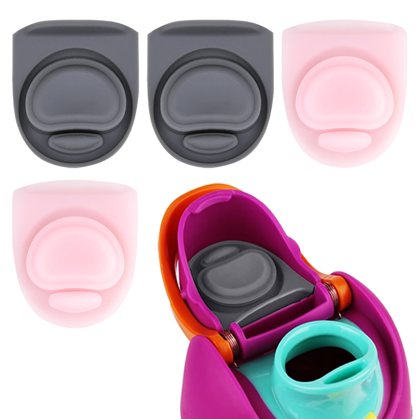 BMSQOFD 4pcs Replacement Rubber Stopper Seal Compatible with Owala FreeSip 24oz 32oz,Water Bottle Lid Insert Cap Silicone Seal Parts for Owala 16/19/24/32/40oz Spout Gasket Mouthpiece Accessories B1