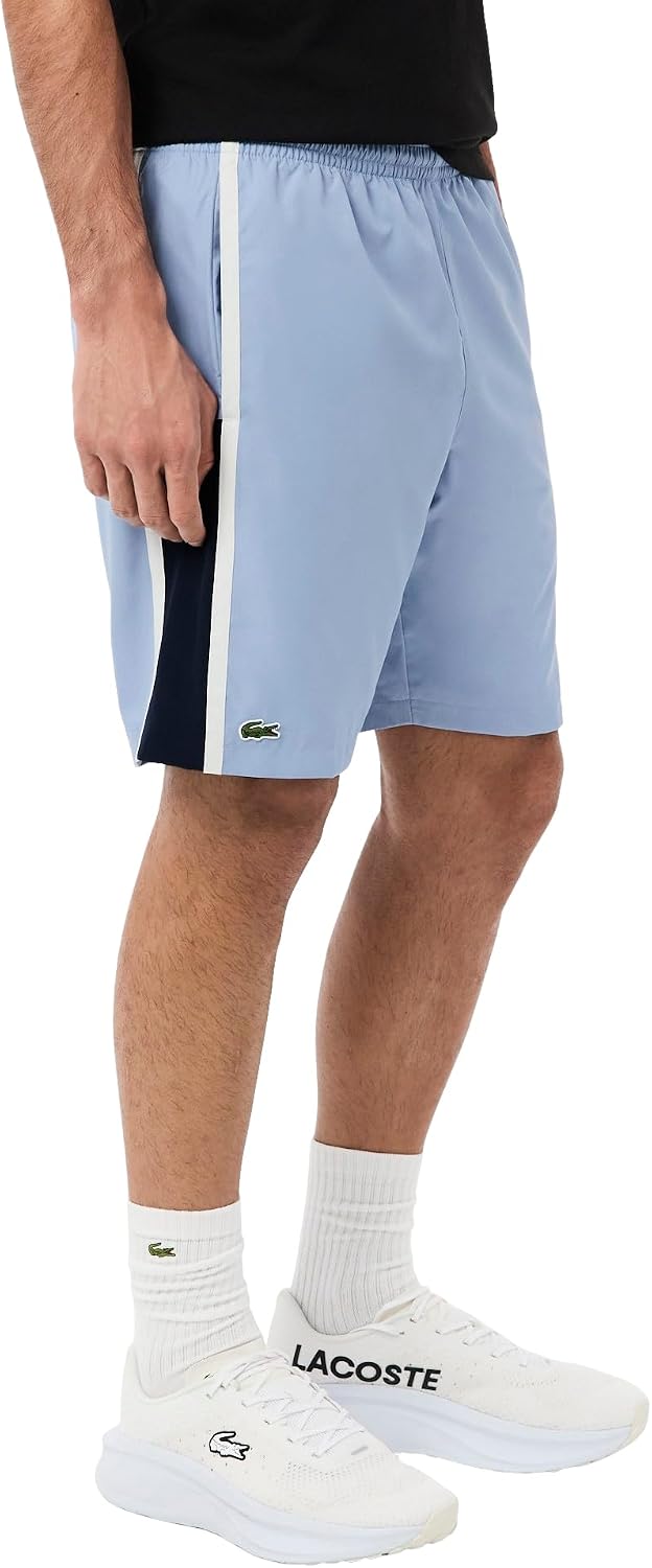 Lacoste Men's Lightweight Colour-Block Stripe Tennis Shorts
