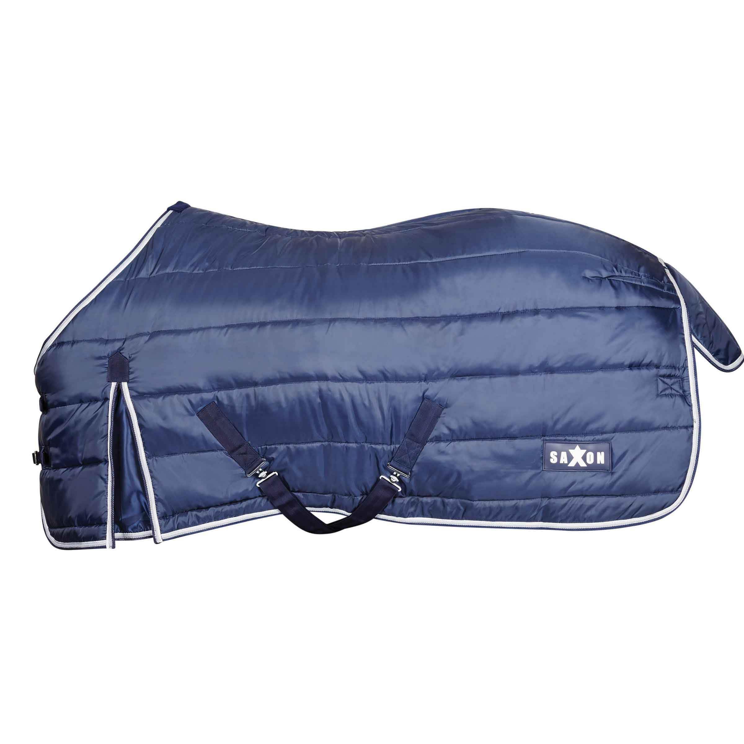 Saxon Channel Quilt Medium Standard Neck Rug - Navy White - Durable 190T channel quilted outer - Taffeta lining - Rug Size - 6ft 5