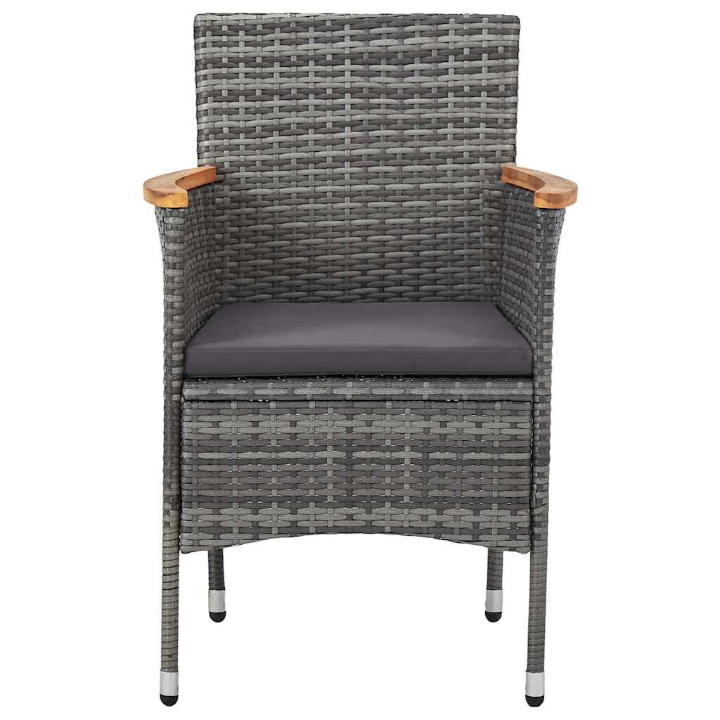 Krzesła ogrodowe do jadalni 2 szt. Poly rattan szary