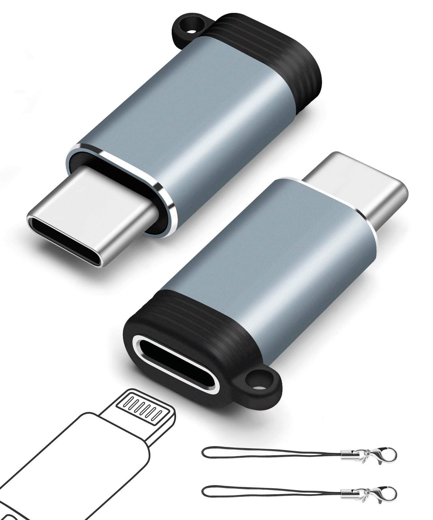 Adapter van USB-C naar lightning aansluiting voor iPhone