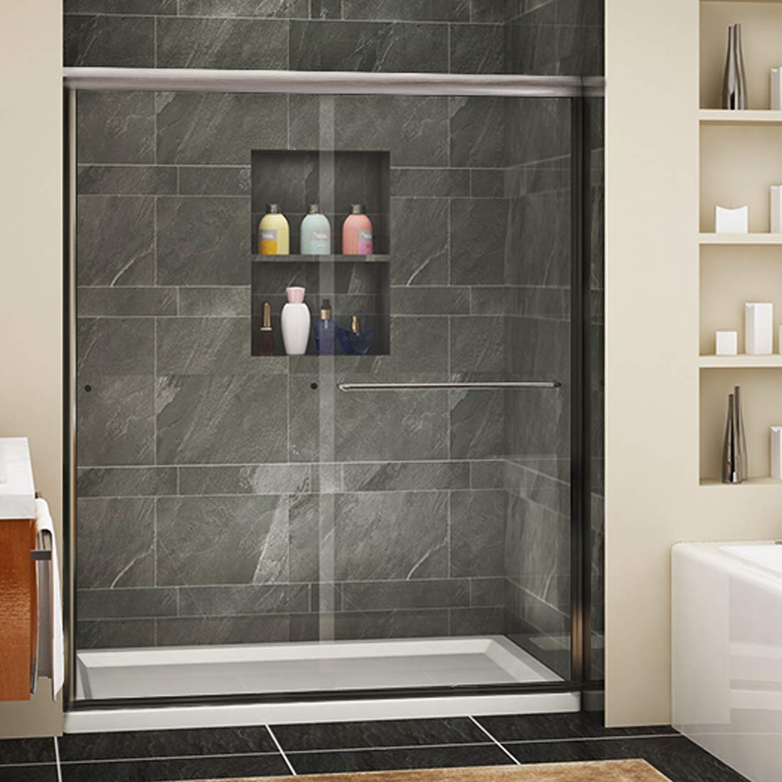 Sunny Shower Framless Shower Door Glass Sliding Design Bathroom Shower Enclosure 1 4 Clear Glass Brushed Nickel Finish 60 X 72 Glass Shower Door Buy Online In India At Desertcart In Productid 125380937