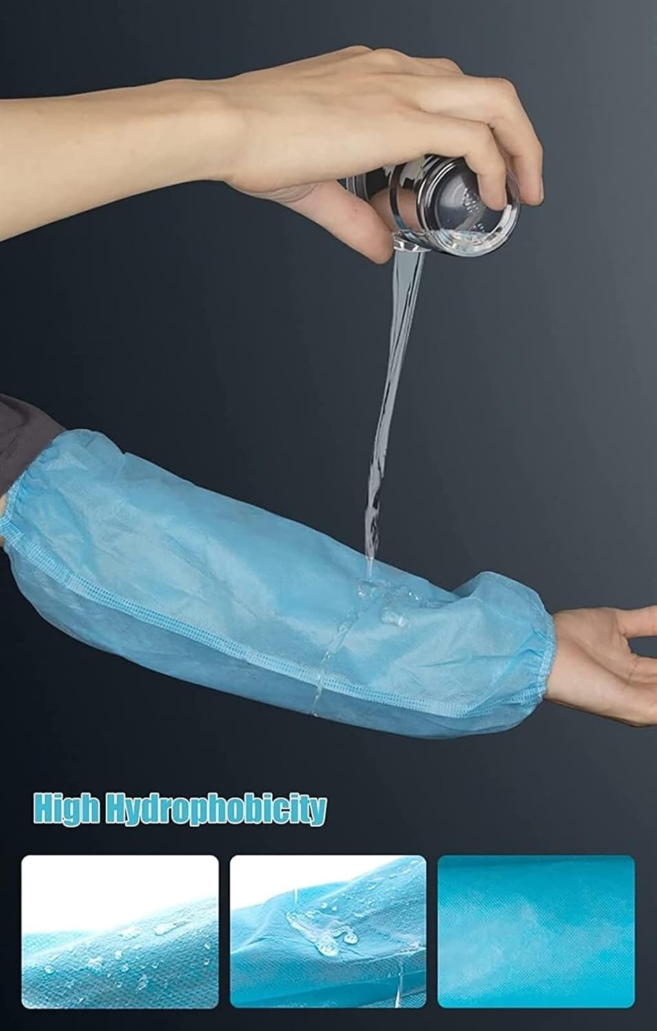 Disposable Arm Sleeves, Disposable Sleeve, Lightweight Nonwoven Arm Protective Sleeve, Breathable Fabric Oversleeves with Elastic Wrist