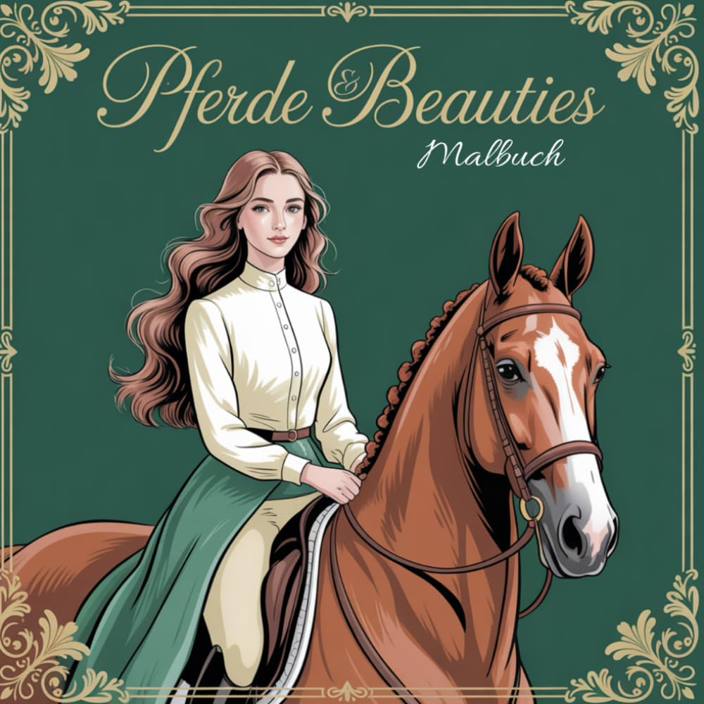 Pferde & Beauties: Majestätische Pferde und wunderschöne Frauen & Männer | Malbuch für Jugendliche & Erwachsene mit über 60 traumhaften Motiven