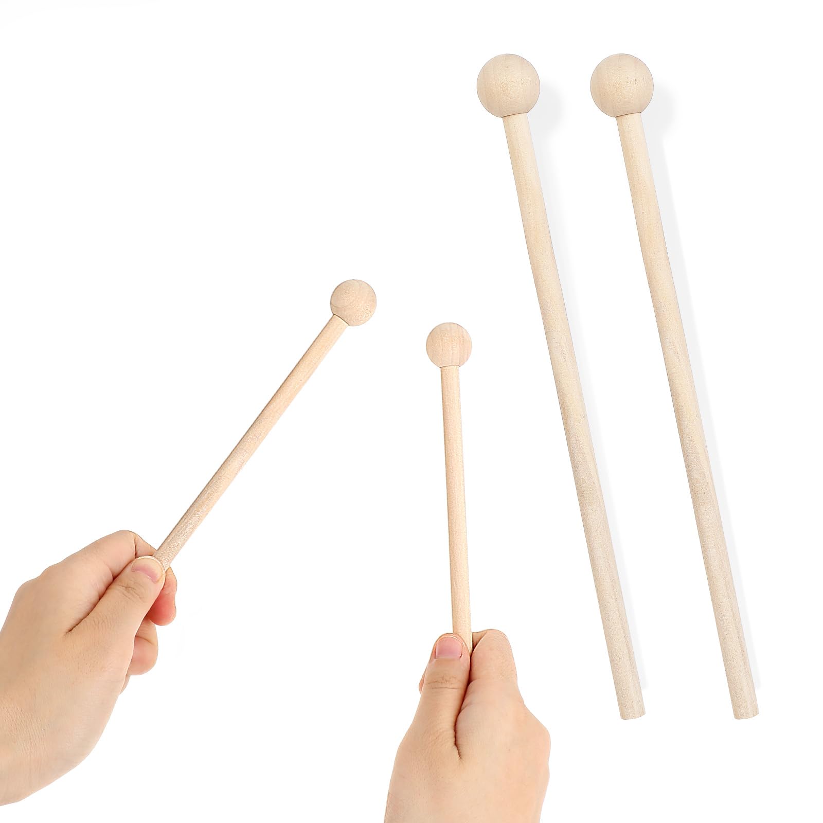 2Pcs Wood Percussion Sticks 8 Inch Xylophone Mallets Sticks Glockenspiel Mallets for Xylophone Chime, Wood Block, Glockenspiel and Bells