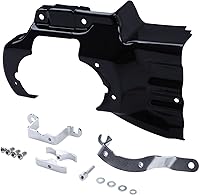 Vista 3 de TCT-MOTORPARTS Cubierta de interfaz de transmisión de motor negra para Harley Softail Deluxe FXST FXSTC 2007-2017