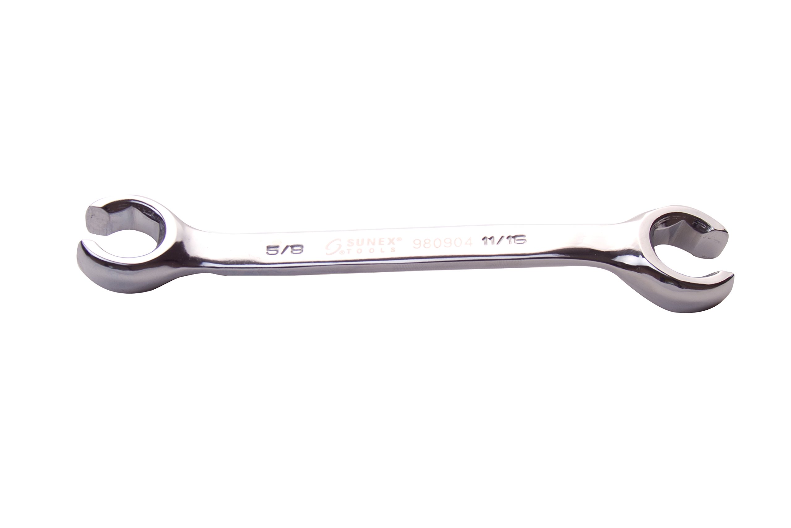 Sunex 980904 5/8" by 11/16" Fully Polished Flare Nut Wrench, Silver, 5/8-inch by 11/16-inch