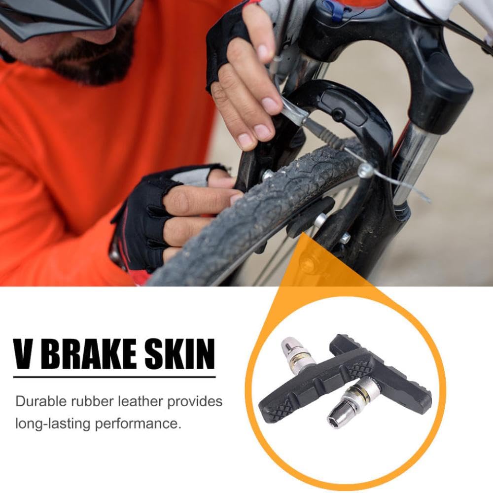 2 Stück Fahrrad leise Bremsbeläge Ersatz kompatibel mit Mountainbike V Bremshalter Schuhe Blöcke 60 mm Mountainbike MTB Fahrradteile Aftermarket Ersatz