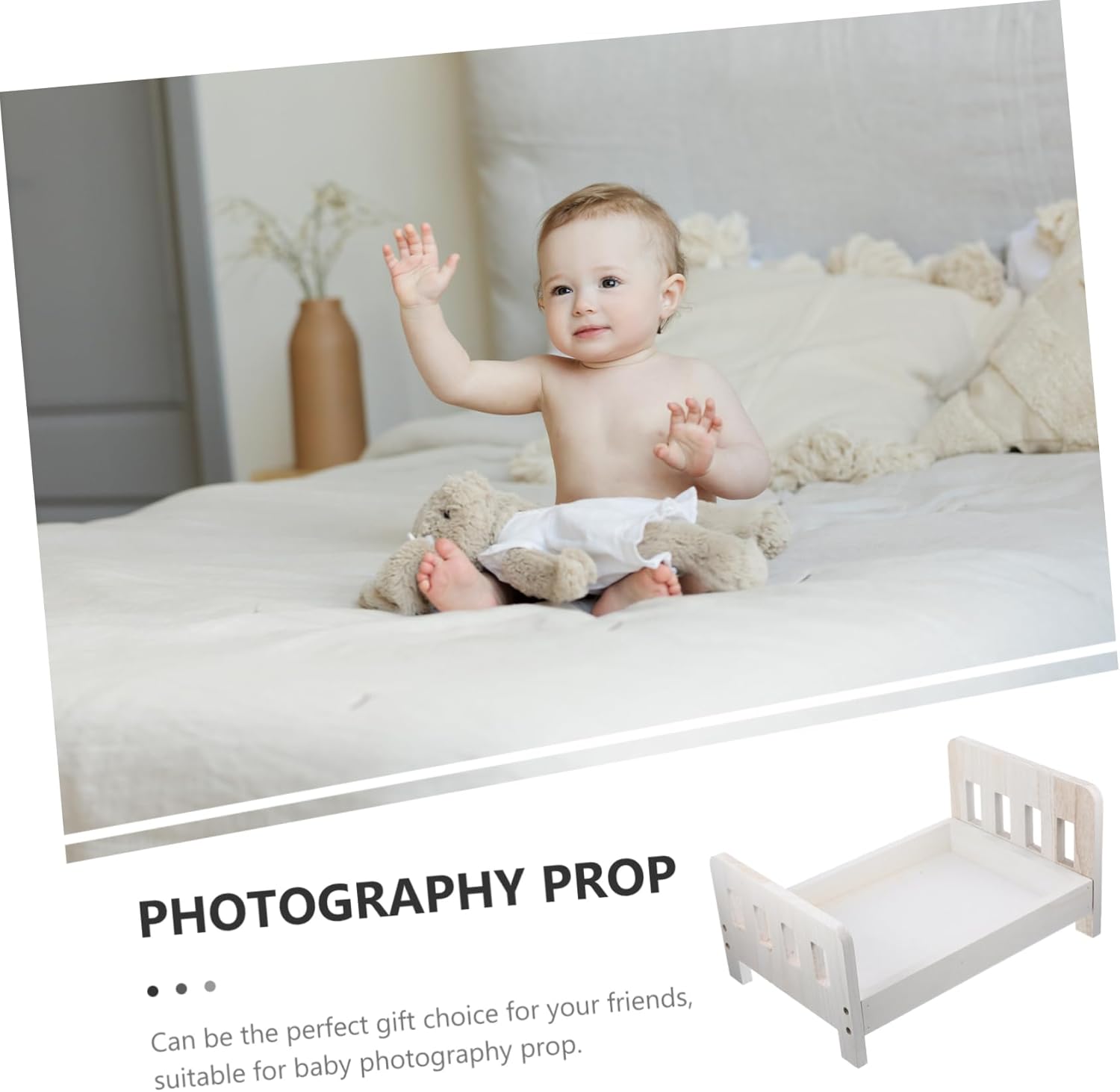 Angoily Wooden Bed Props Photoshoot Photo Props Photo Shoot Prop Bed Photography Props White
