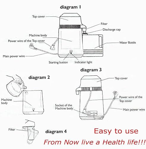 Miniatura 9 de ZBPRESS Destilador de agua puro 4L para destilador de agua purificador de agua de acero inoxidable para encimera de 750 W