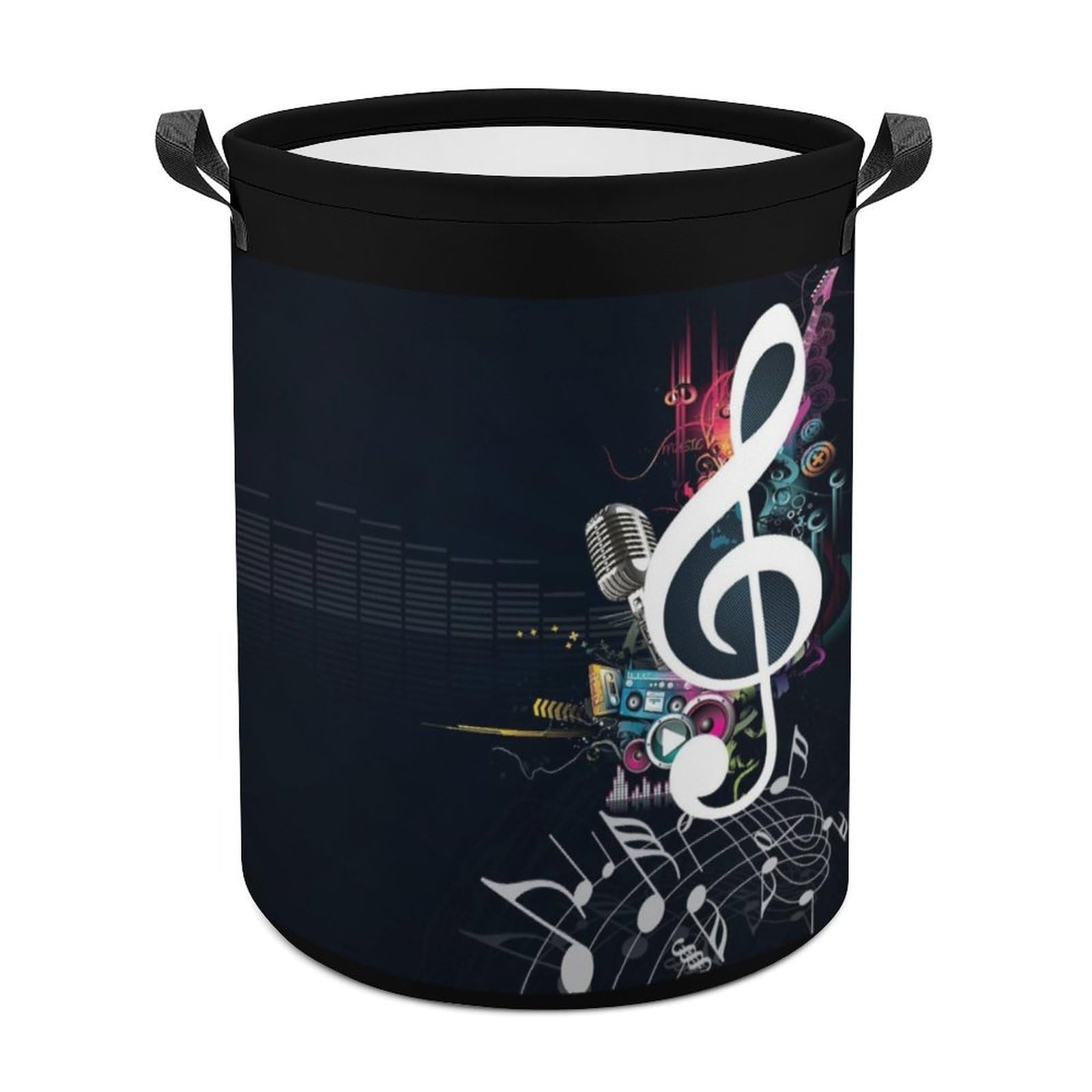 Wlntrophic Laundry Hamper, Note Music Laundry Basket, Washing Basket with Handle