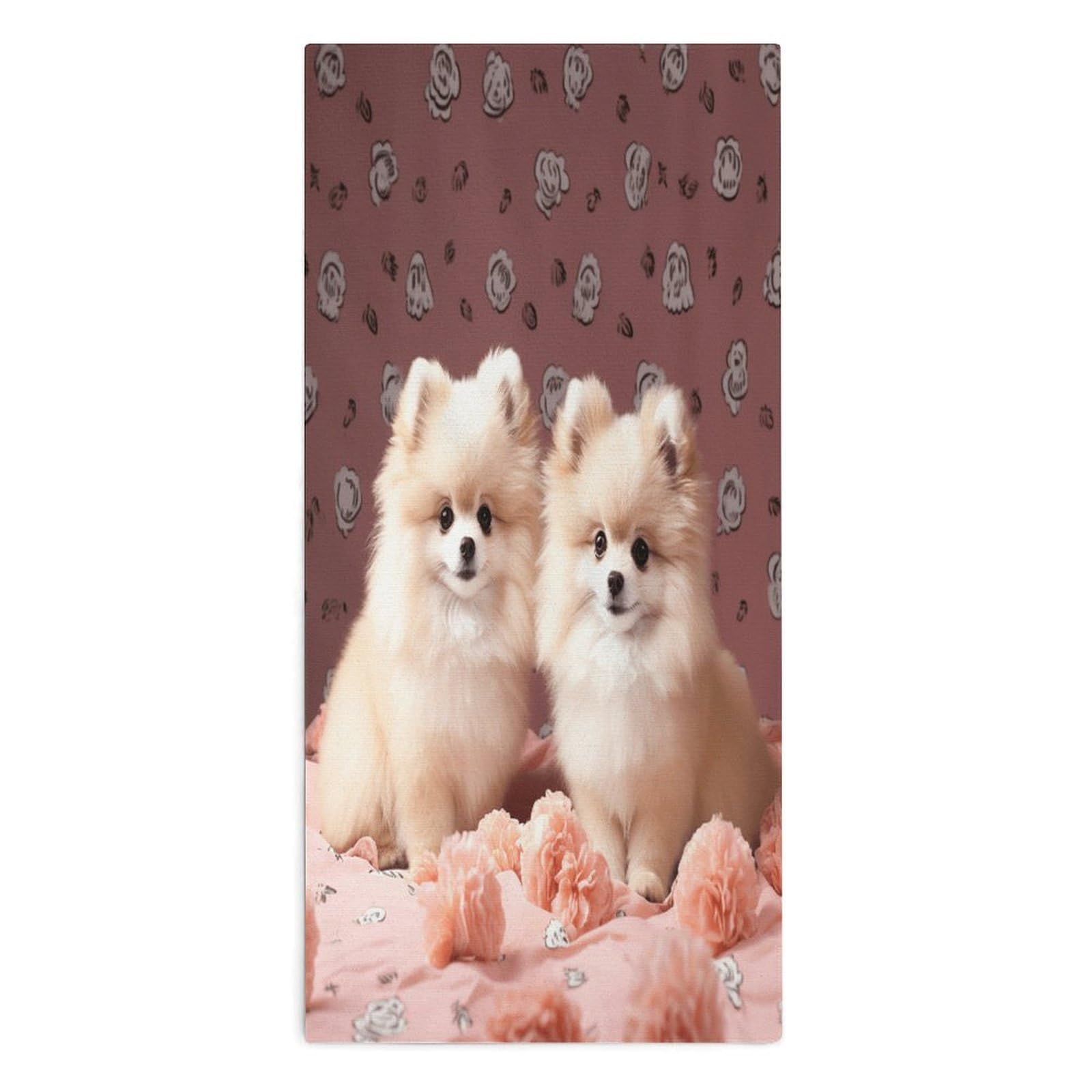 YUXBVKRS Pomeranians Puppies And Point Hand Towels for Bathroom 14x29 Inch