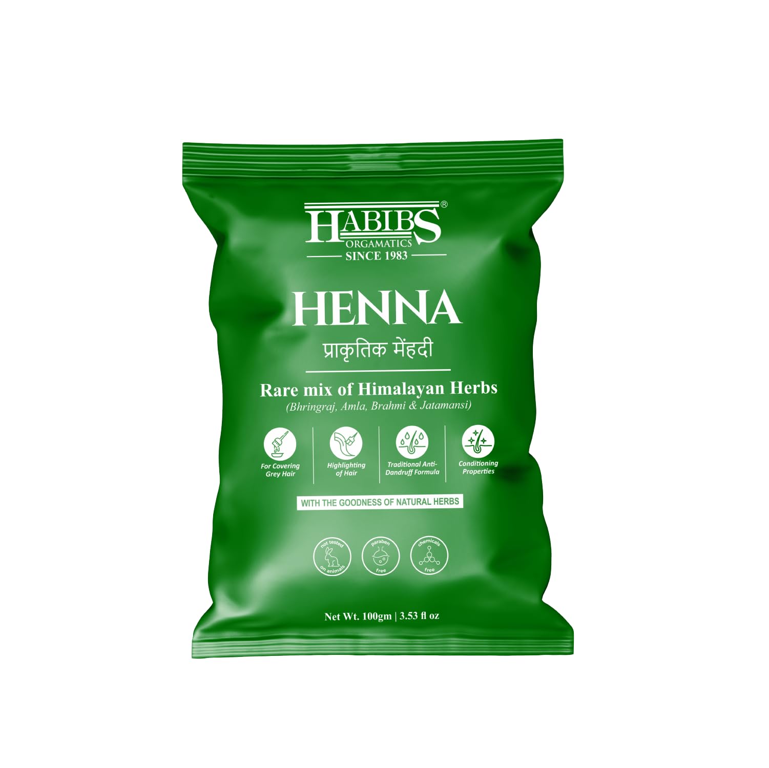 HABIBS COSMETICS Natural Henna Mehndi Powder Enriched With Bhringraj, Amla, Brahmi,Jatamansi For Natural Hair Coloring 100Gm Pack Of 1-picture-20