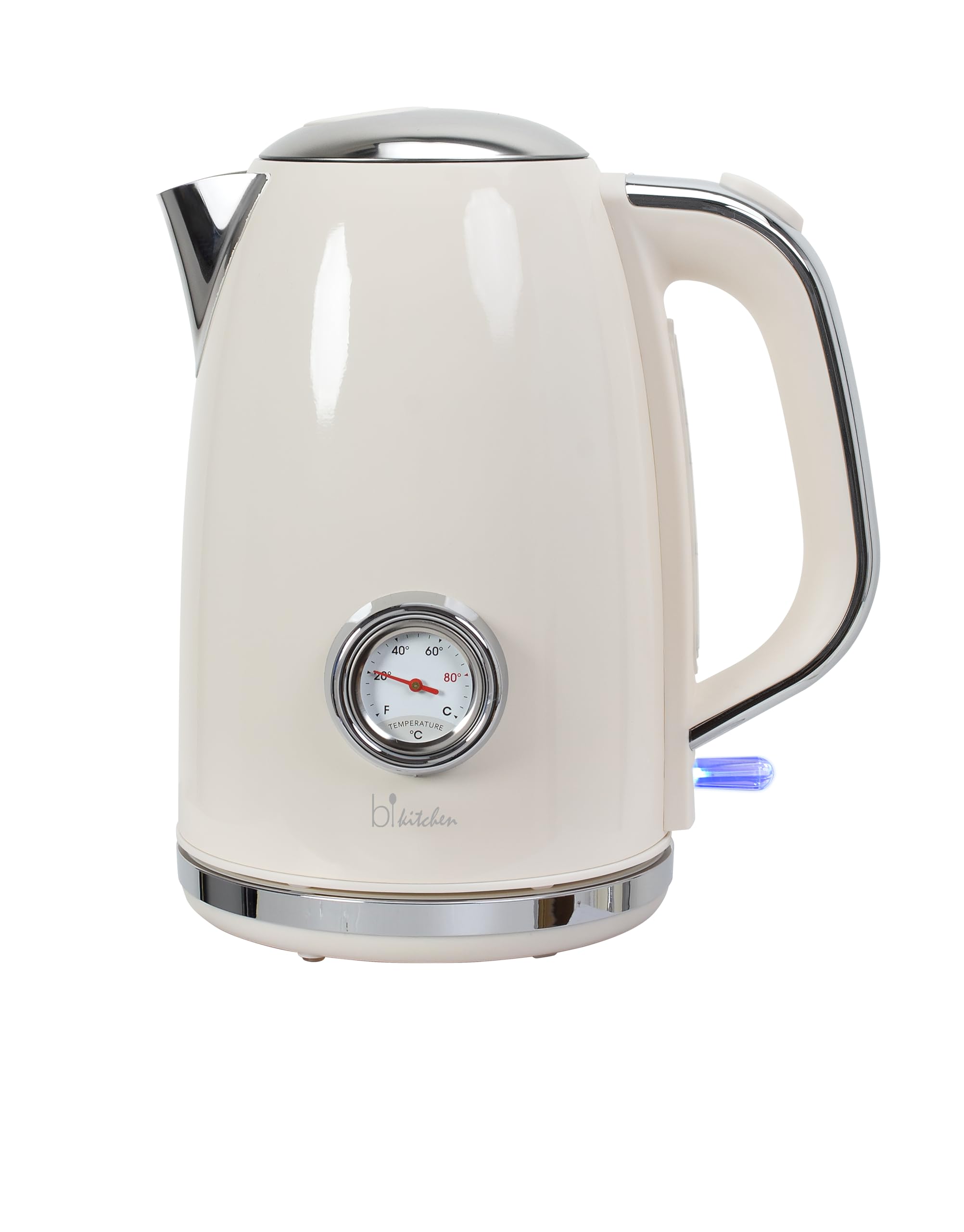 Bollitore Retro Style – Nostalgia 170, 1850-2200 Watt, 1,7 litri, alloggiamento in acciaio inox, indicatore del livello dell'acqua, indicatore della temperatura dell'acqua, spegnimento automatico,