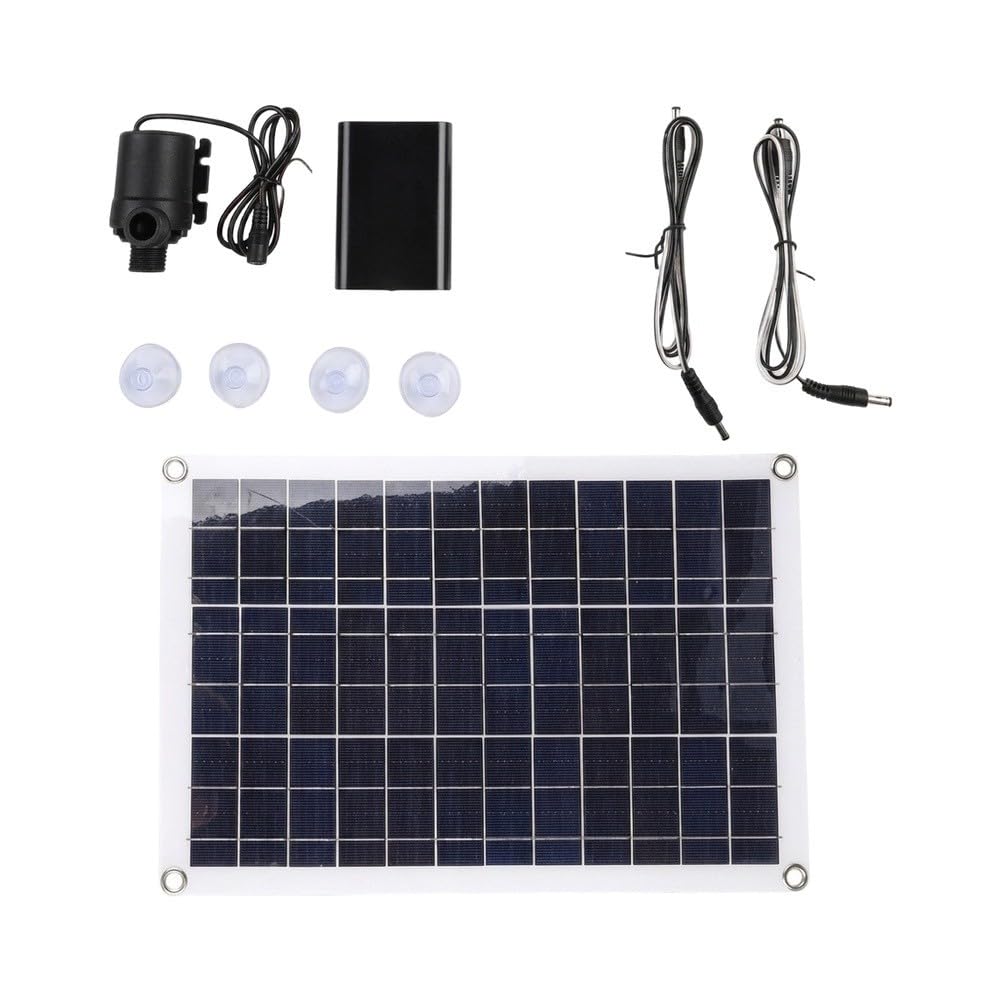 Pompa dell'acqua solare da 50 W, 800 l/h, con portata di 5 m, silenziosa, per fontane da giardino e laghetti per pesci, ugelli regolabili