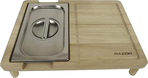 RAZOR 08811RZ Tabla de cortar multiusos con almacenamiento de alimentos cubierto, marrón, 08811RZ disponible en Yaxa Guatemala