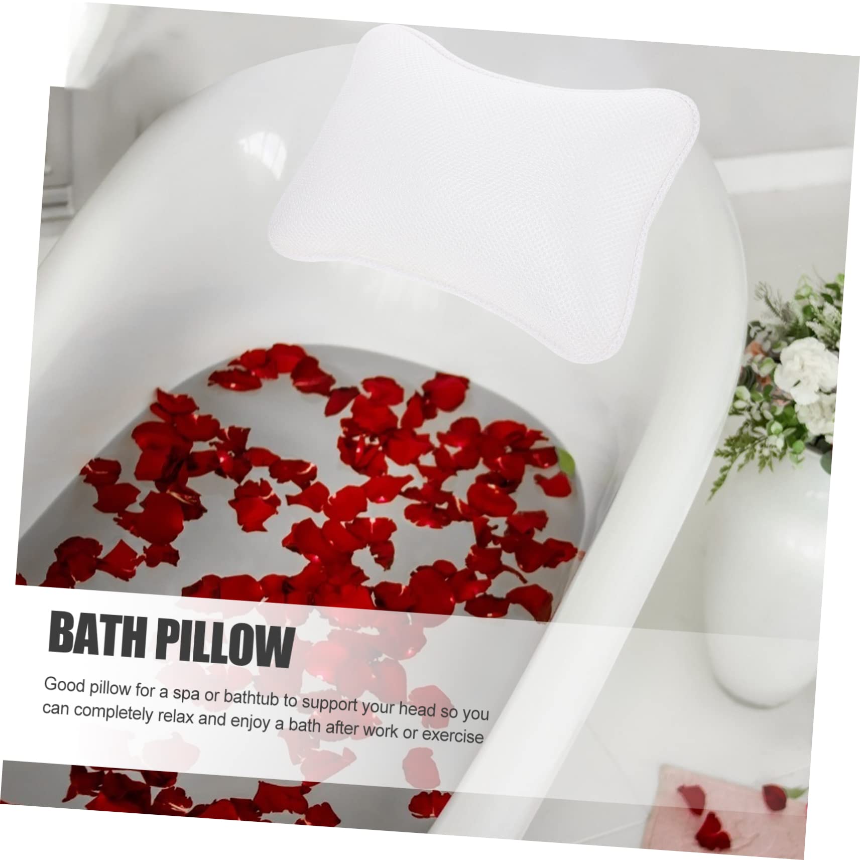 Healvian 3pezzi Cuscino Da Bagno Ergonomico Con Ventose Poggiatesta Comfort Per Vasca Da Bagno e Spa Per Relax Dopo Lavoro o Allenamento