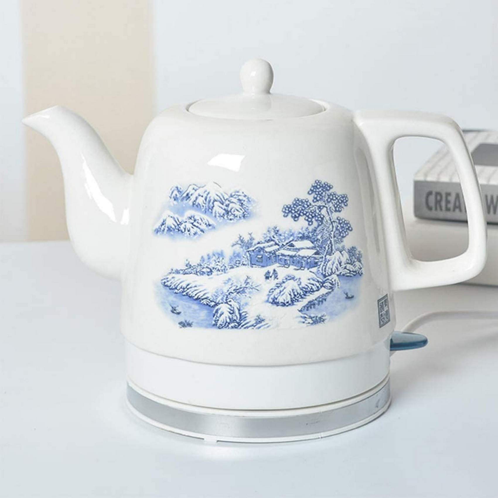 Bouilloire en céramique vintage avec pot rétro chic de 1 Litre