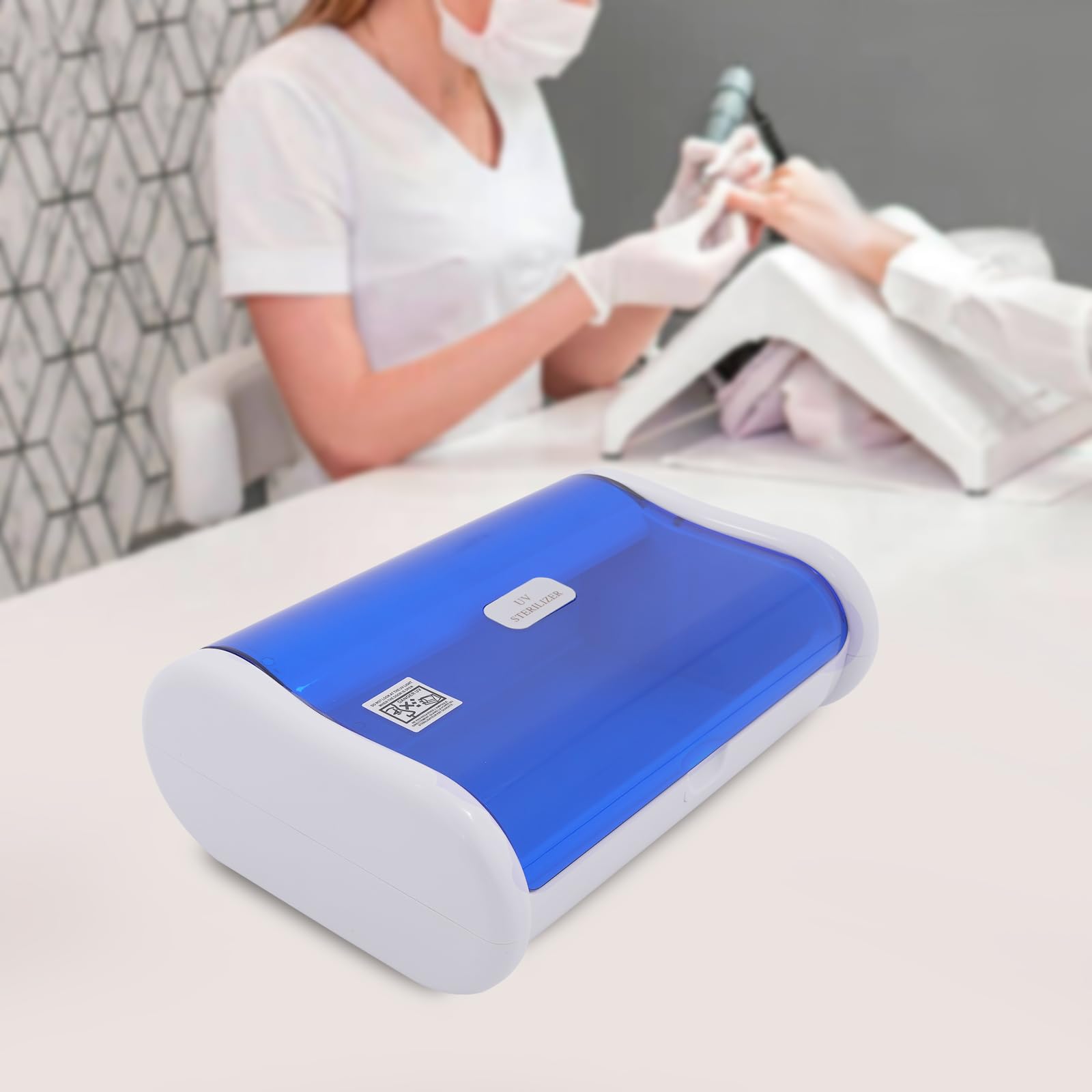 Esterilizador UV 6 W 220 V con rejilla, herramienta de esterilización de 2 l para instrumentos, desinfección, salón de manicura, cuidado de pies, tatuaje, 31 x 21,5 x 10 cm