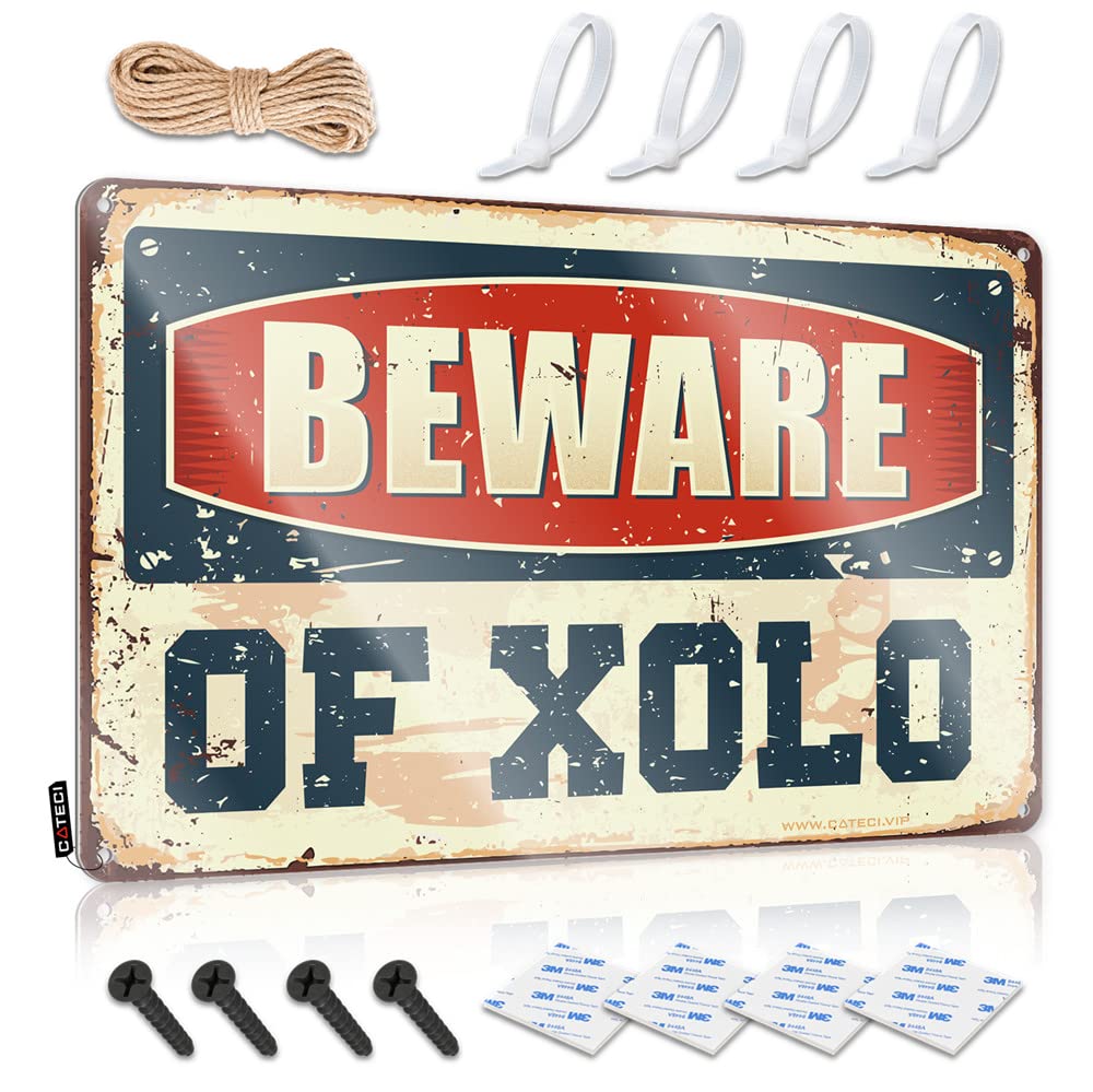 IBWNBBUSN Bar Sign For Home Decor Beware Of Xolo Sign Bar Sign Metal Funny Signs For Bedroom(20X30CM)
