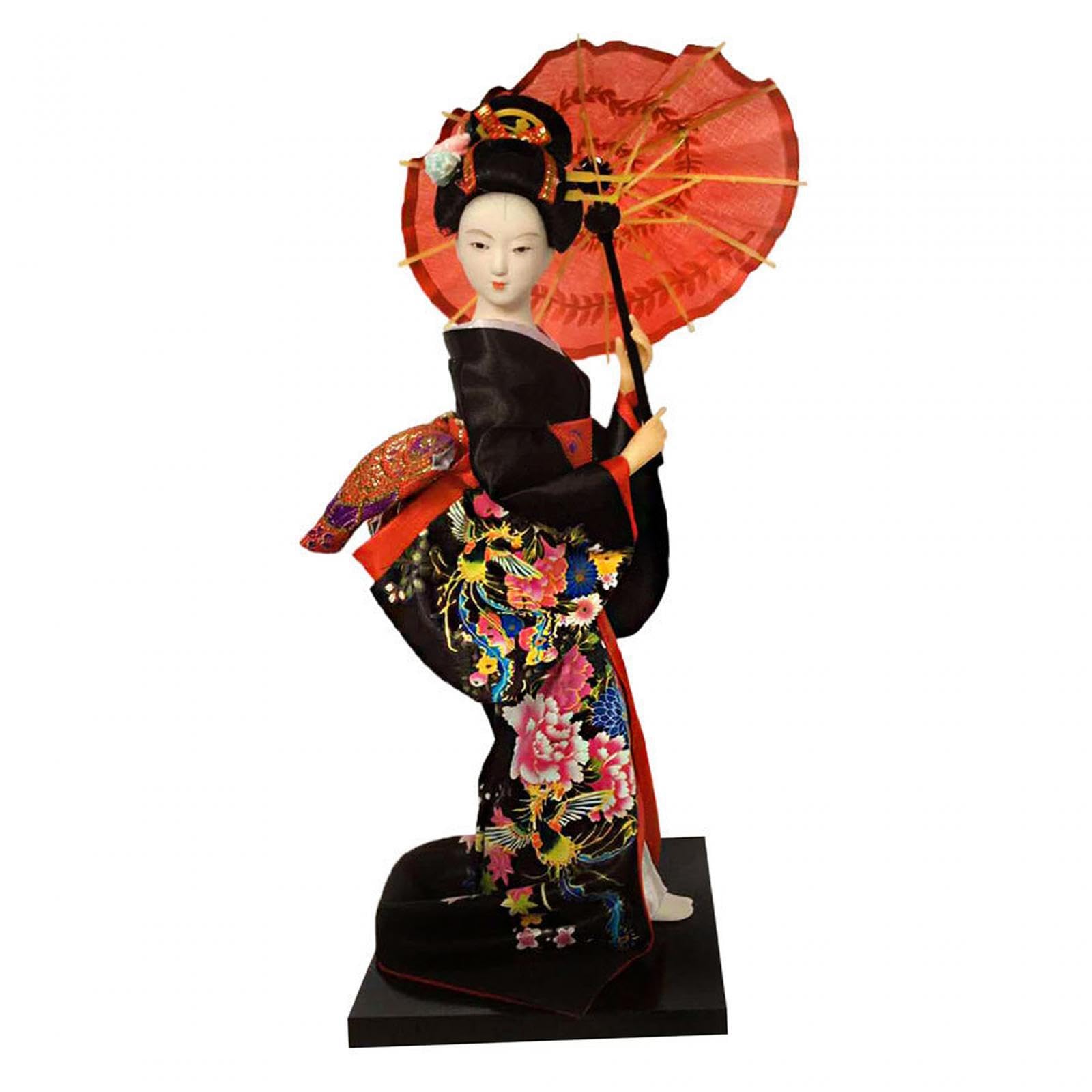 QIXCXAZ Authentic Japanese Geisha Dolls Elegant Statuettes Unique Handcrafted Collectibles Home Accent Pieces Ethnic Japanese Geisha Dolls Kimono 9inch, Style E