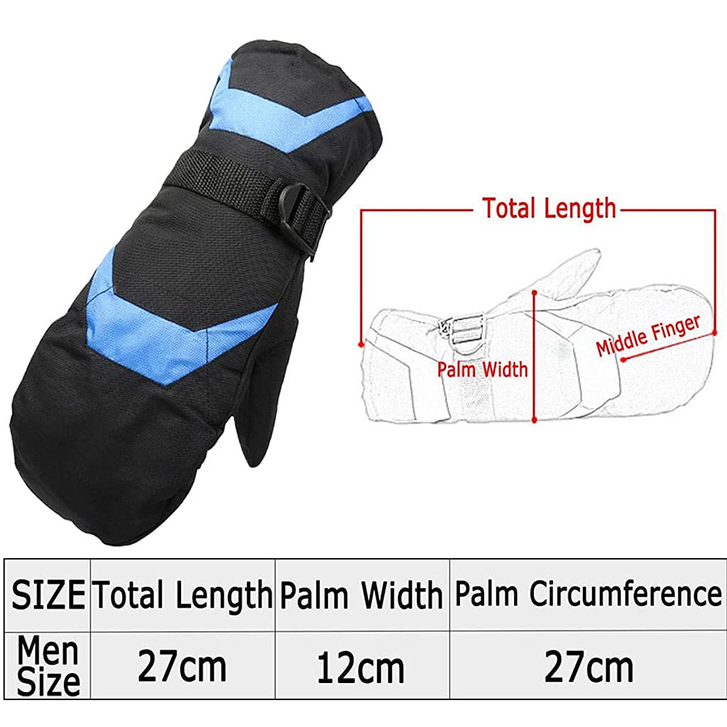 CHEWYNP Guanti da Sci, Guanti Termici Impermeabili Antivento Guanti per Unisex, Guanti da Neve Invernali Caldi all'aperto per Sci, Snowboard, motoslitta, Palle da Neve, triturazione, spala