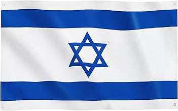 Runesol Israel Flag, 3x5 Feet, 4 Metal Eyelets, Blue and White Flag Israeli Jewish Star of David, National Hexagram Flag, Independence Day, Yom Ha'atzmaut, Indoor, Outdoor