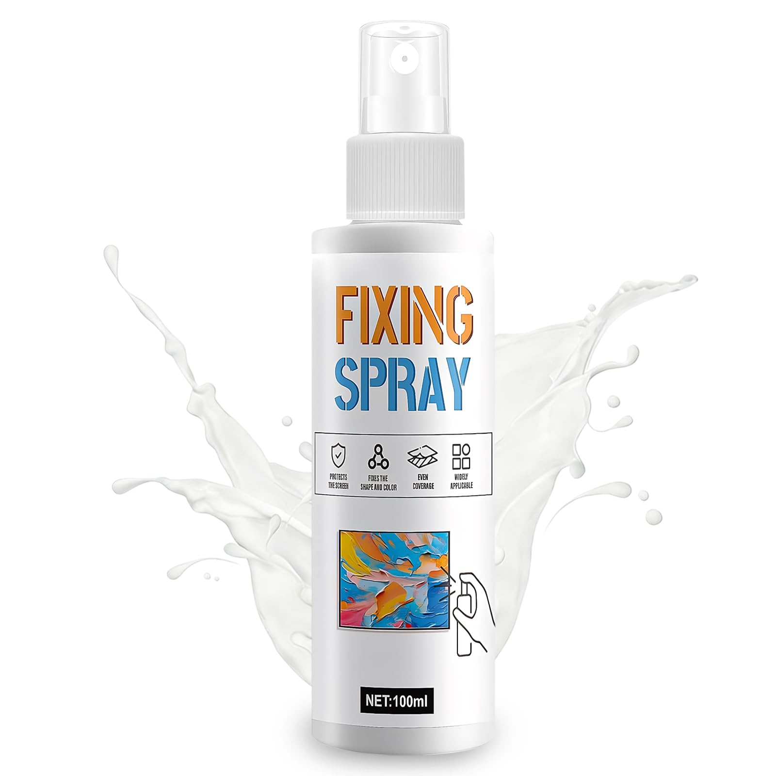 Llikknve Multi Oil Pastel Fixative Spray For Art, Fixative Spray For Pencil, Charcoal And Pastel Drawings, Invisible Protection, Color Fixing, 100Ml