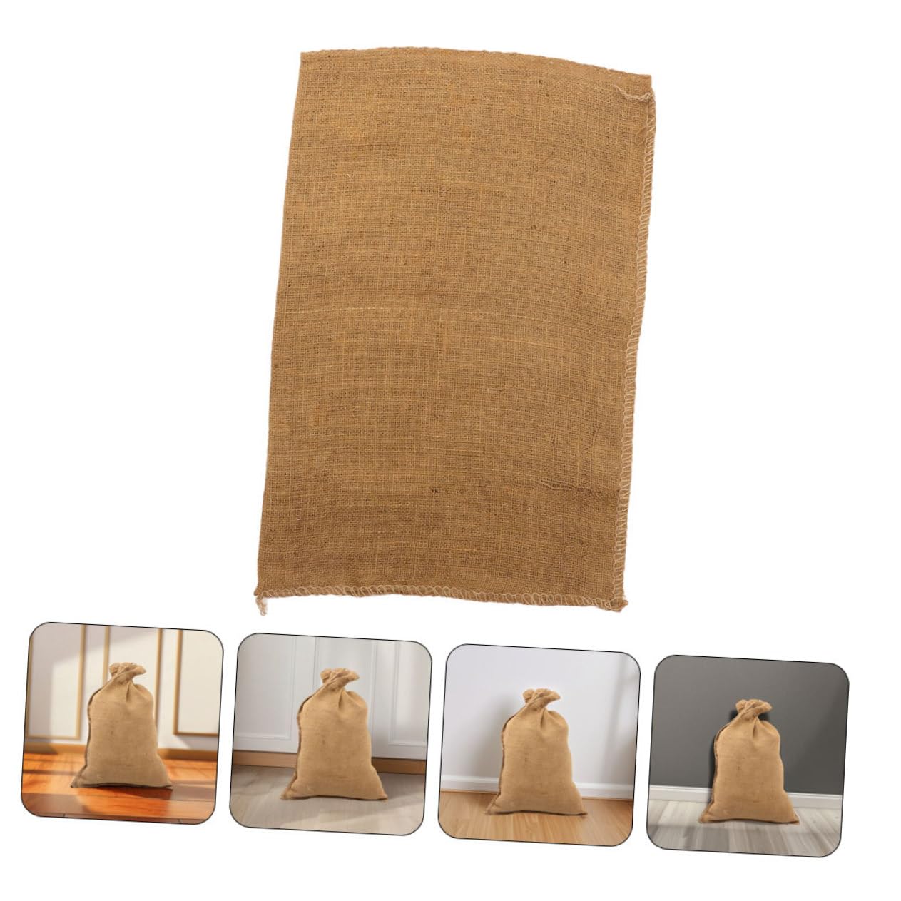 INOOMP Paquet à Pommes de Terre en Lin Marron, Lot de 6 pour Rangement
