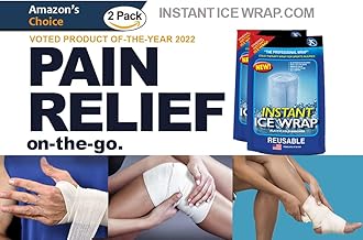 Instant Ice Wrap for Pain Relief, HEAL at Home and Help First Responders with Instant Ice Wrap: 2 Packs, Reusable, No Refrigeration Needed: