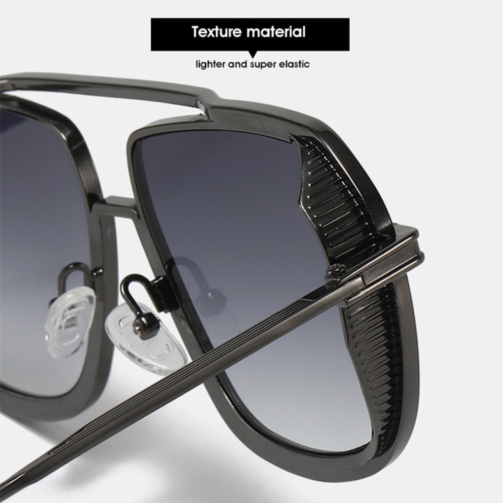 Gafas de sol retro de metal para hombre y mujer, modernas, con degradado, UV400, estilo punk.