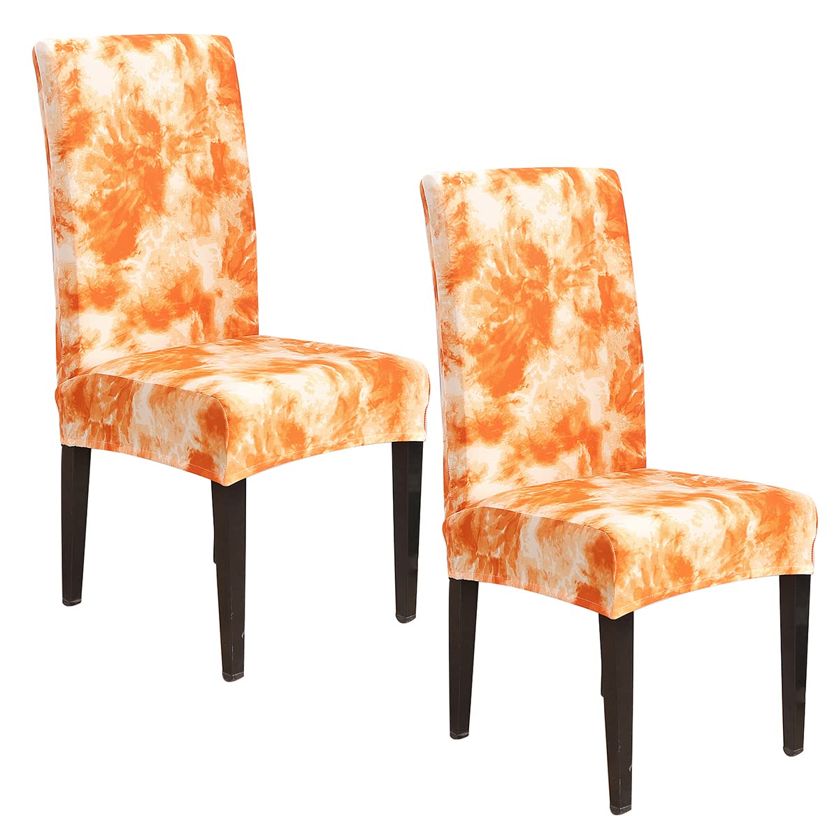 Housse de chaise extensible orange amovible et lavable pour maison et hôtel (8 PCS)