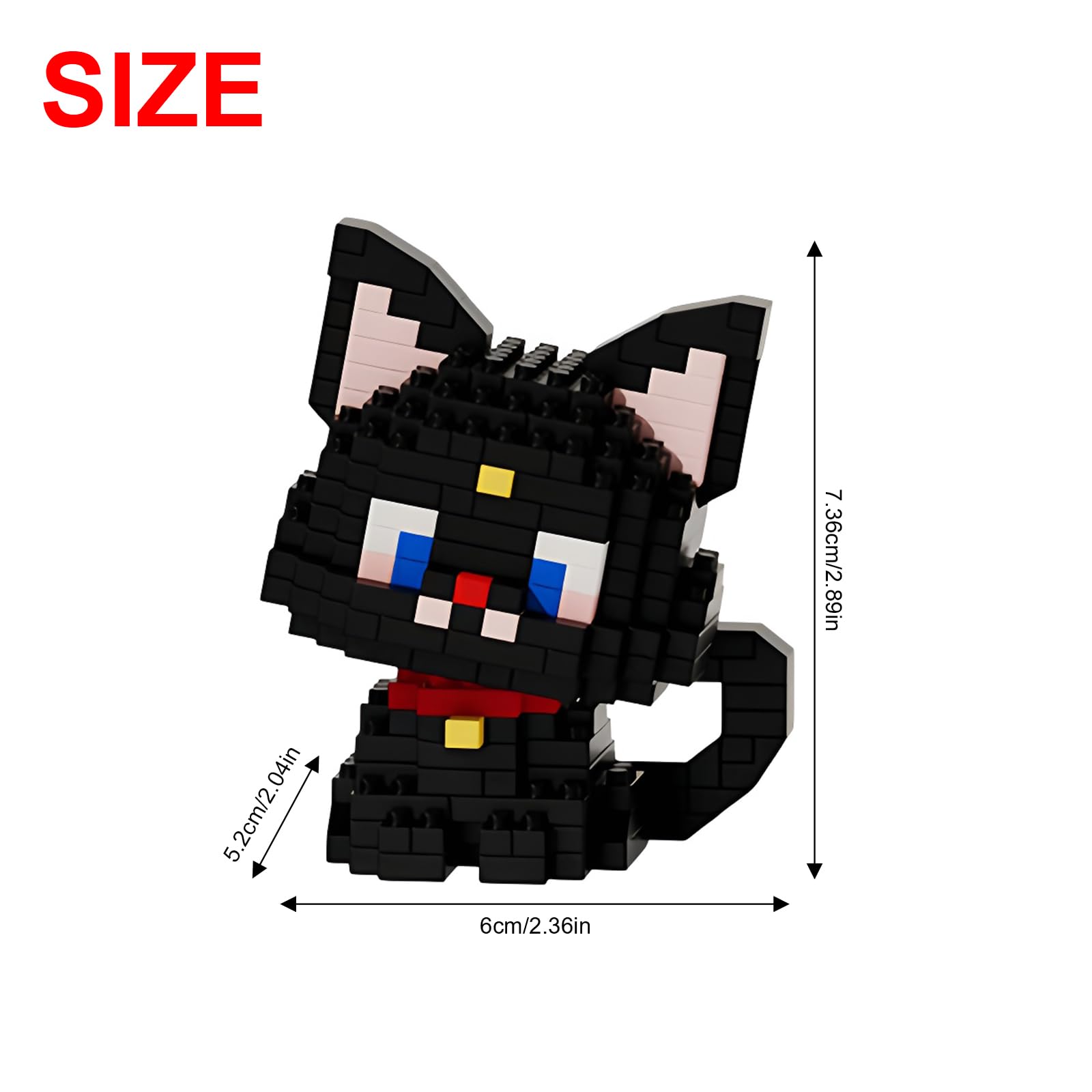NOOLY Animal Micro Building Blocks Set Mini Cat Building Toy Bricks Kits for Adult and Kids WKLJM-09 (2 in 1 Black cat,344PCS) - Image 2