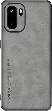 Microcase OnePlus 15R / ACE 6 ile Uyumlu Luxury Leather Series Deri Desenli Plastik Koruma Kılıf - AL8125 (Gri)