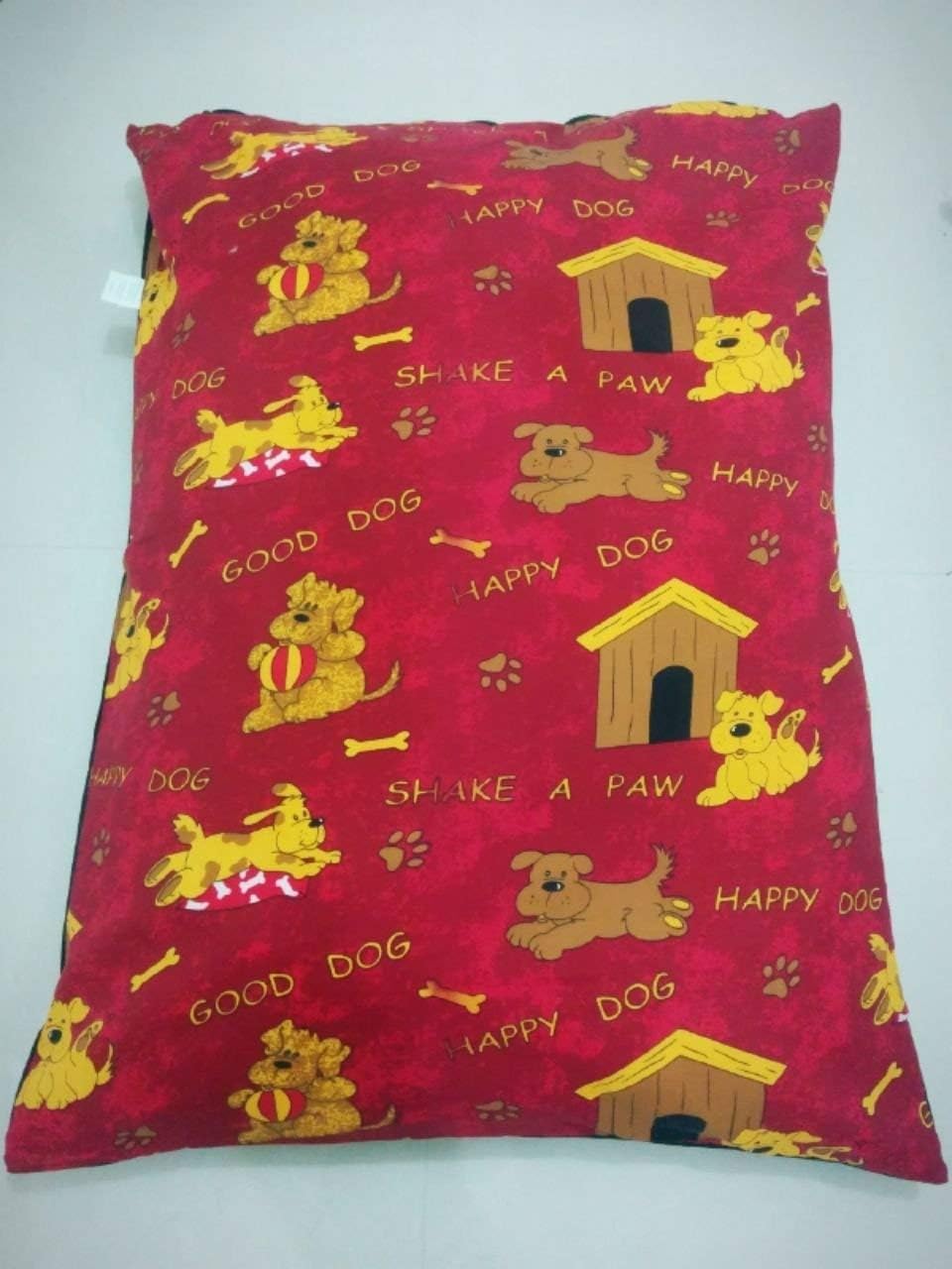 R&Z Large Pet Dog Bed Zipped Removable & Washable Cushion Cover Only (Shake A Paw Red)
