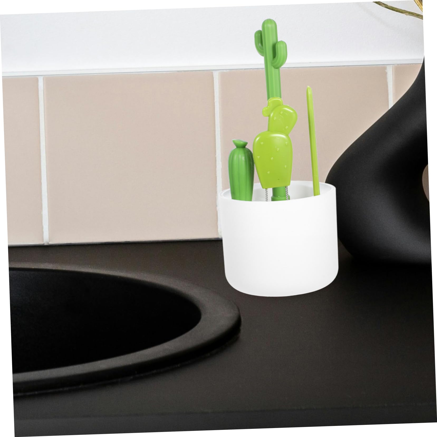 3 Set spazzola per bottiglie di cactus pennello per scanalature sospese pennello per coperchio Set di spazzole per spazi stretti detersivo detergente quotidiano per coperchi Didiseaon