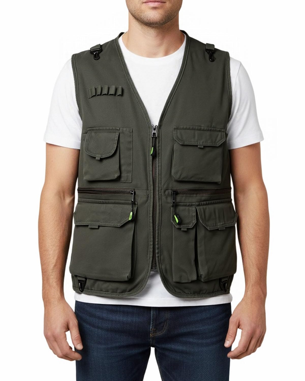 Gilet de Plein Air Multi-Poches Homme Léger Sans Manches Durable pour Camping Randonnée Photographie
