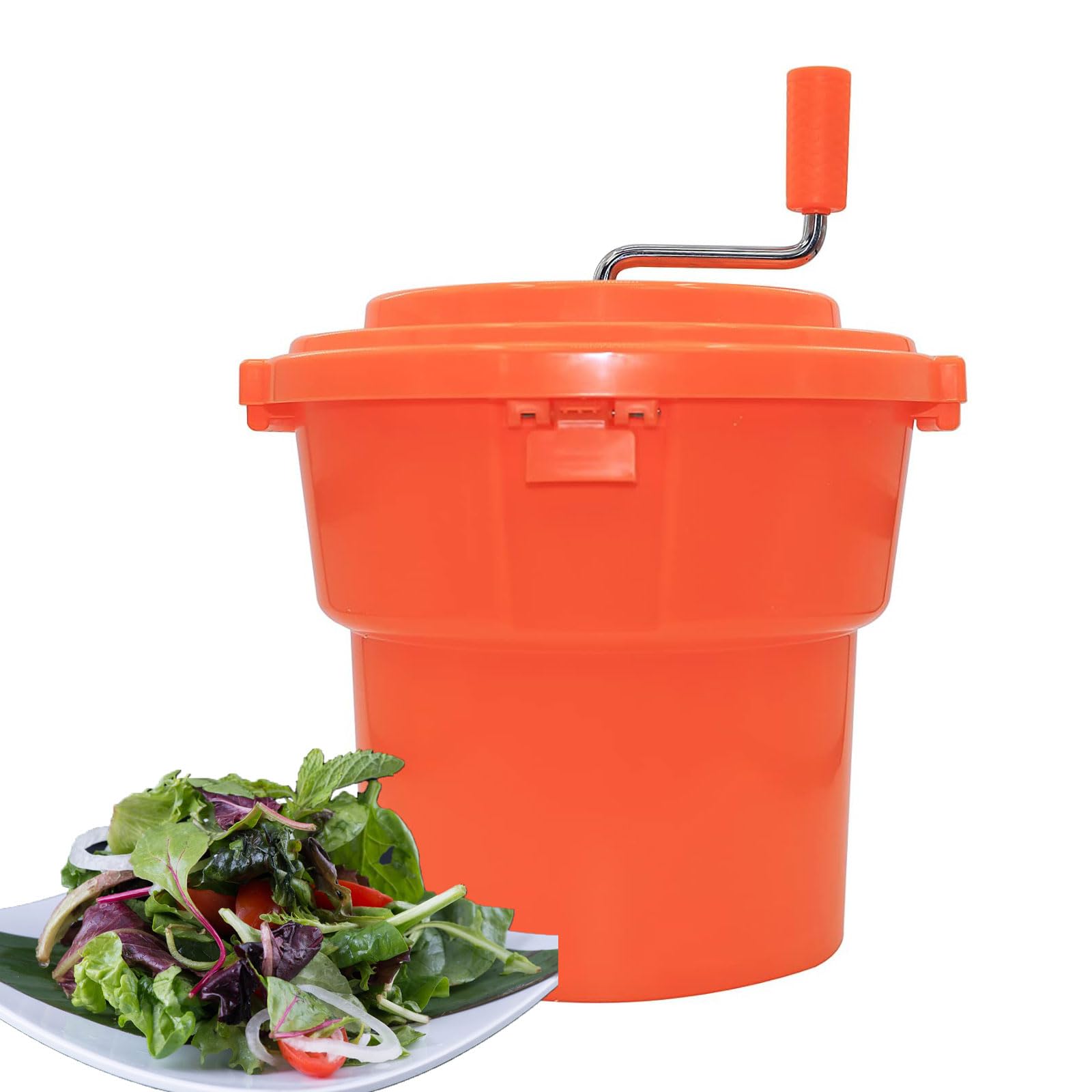 Hakka 2.5Gal Large Salad Spinner, Commercial Lettuce Dehydrator Baskets Washer Fruits Vegetables Dryer for Restaurant