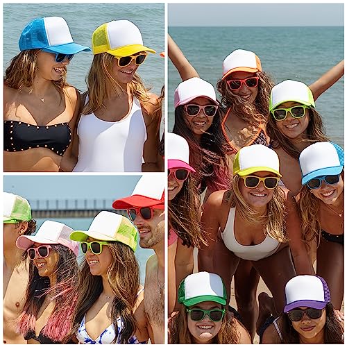 Image of Funky Junque Foam Trucker Hat, Trucker Hats for Women & Men - Blank Adjustable Snapback Mesh Back Baseball Cap