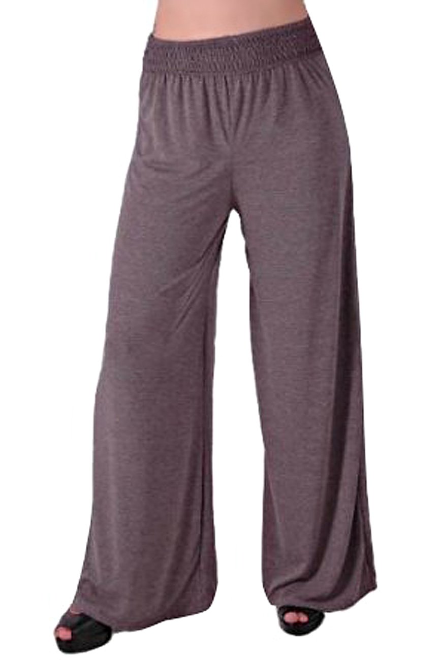 Eye Catch EyeCatchClothing - Carmen Ladies High Waisted Palazzo Trousers Charcoal M/L