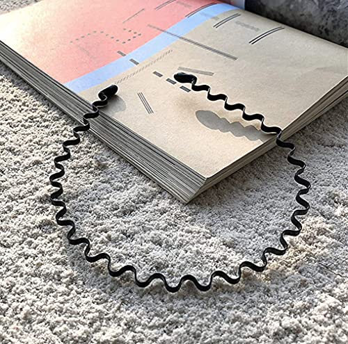 Bodbop Xingzhe Metal Hair Band For Men Women Headband Wavy Black Hair Bands For Guys Fashion Headbands Hair Hoop Non Slip Elastic Men’s Hairband #TOP7