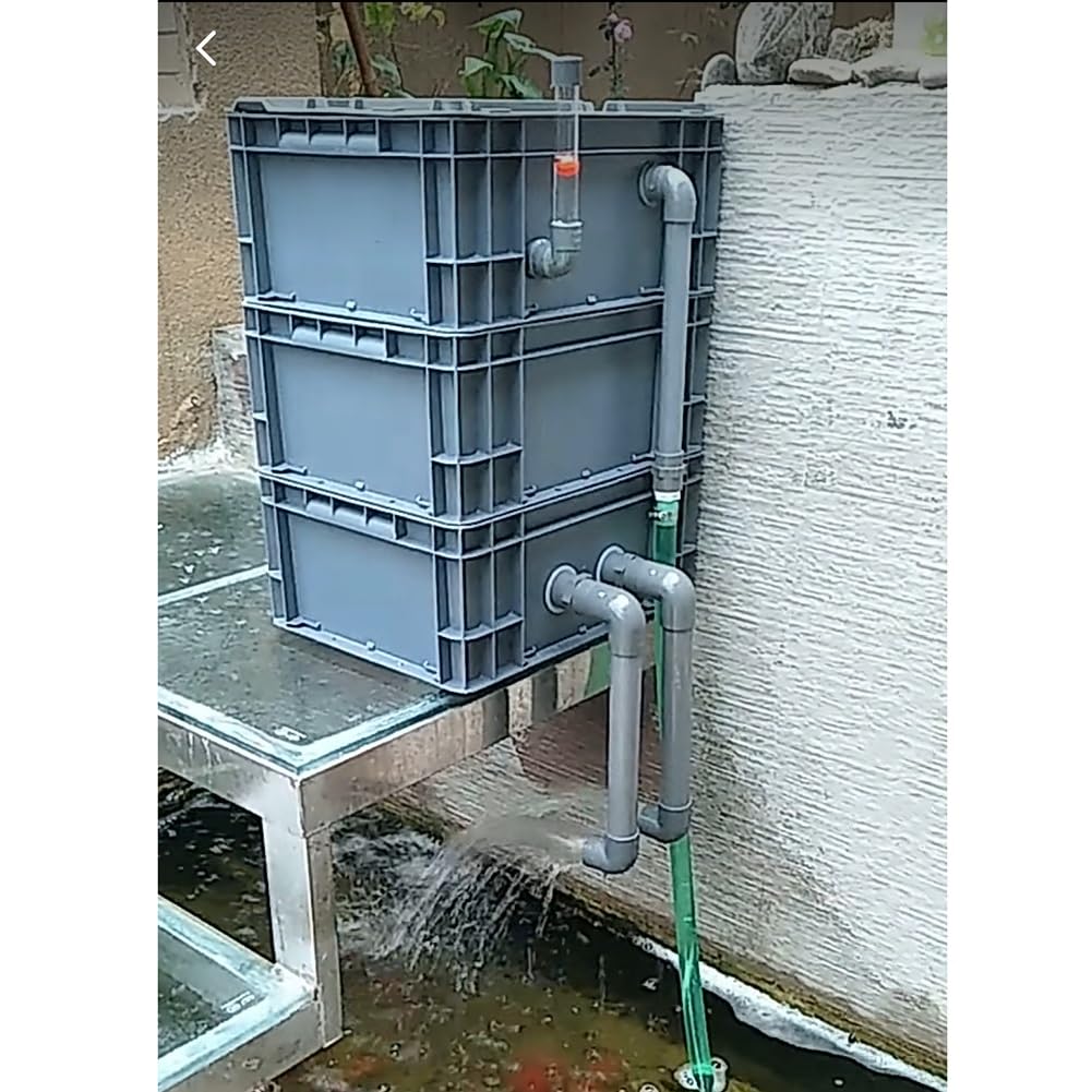 GZHERVICES Filtro De Acuario, Filtro De Tanque De Peces con Flujo De Agua Ajustable, Kit De Filtro Grande para Estanques, Sistema Externo De Ciclo De Agua De 3 Niveles DIY(40x30x50cm)