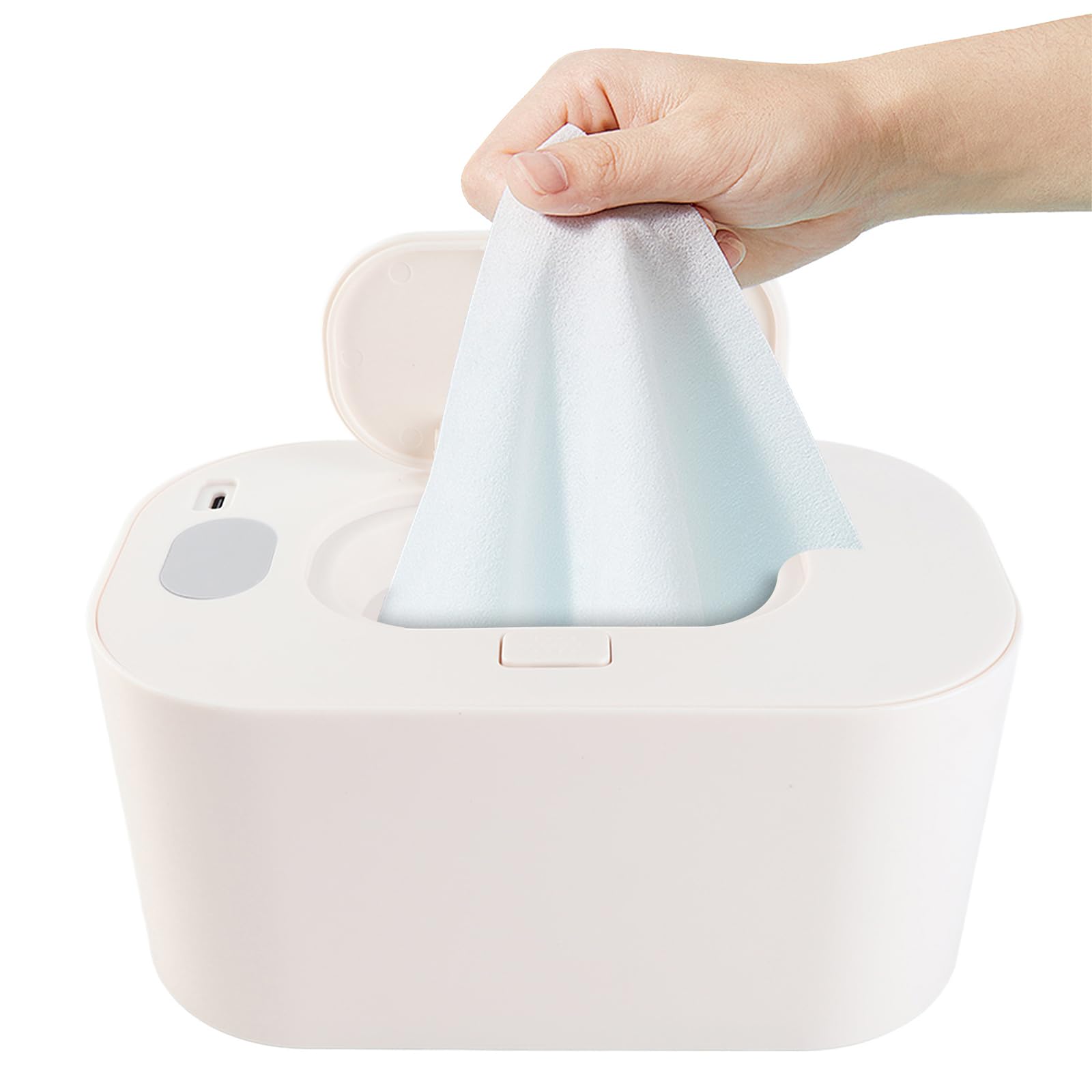 Chauffe-lingettes pour Bébés,Chauffe-lingettes Réglable De 40 °C à 60 °C, 3 Modes De Température, Distributeur De Lingettes Humides pour Bébé, Chauffe-lingettes USB Portable De Grande(Blanc)