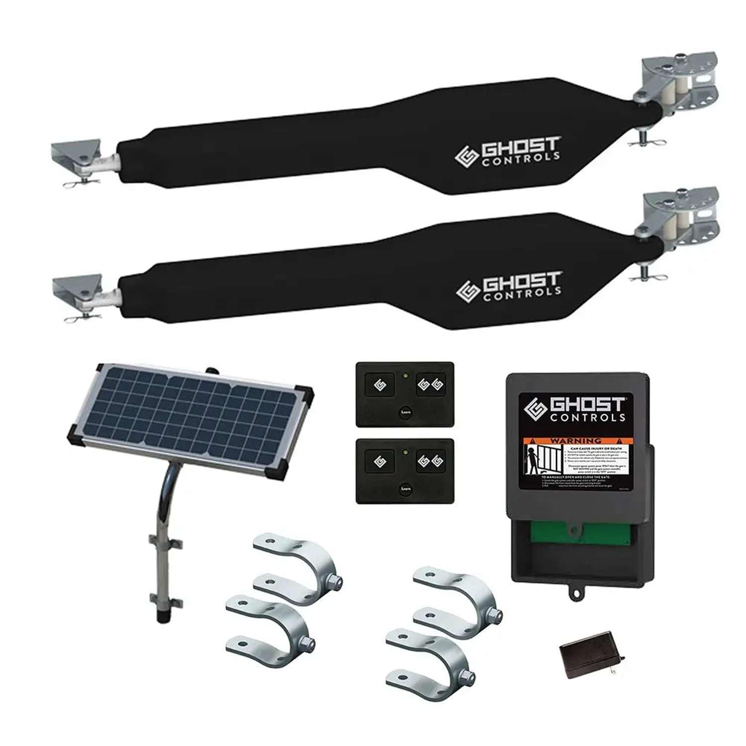 Ghost Controls TDS2XP Heavy-Duty Solar Dual Automatic Gate Opener Kit for Swing Gates Up to 20 Feet
