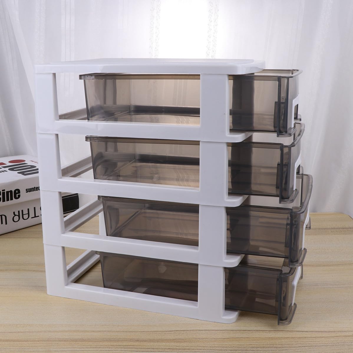 GANAZONO Caja de Almacenamiento de Plástico con Cajones, 4 Capas, Pp